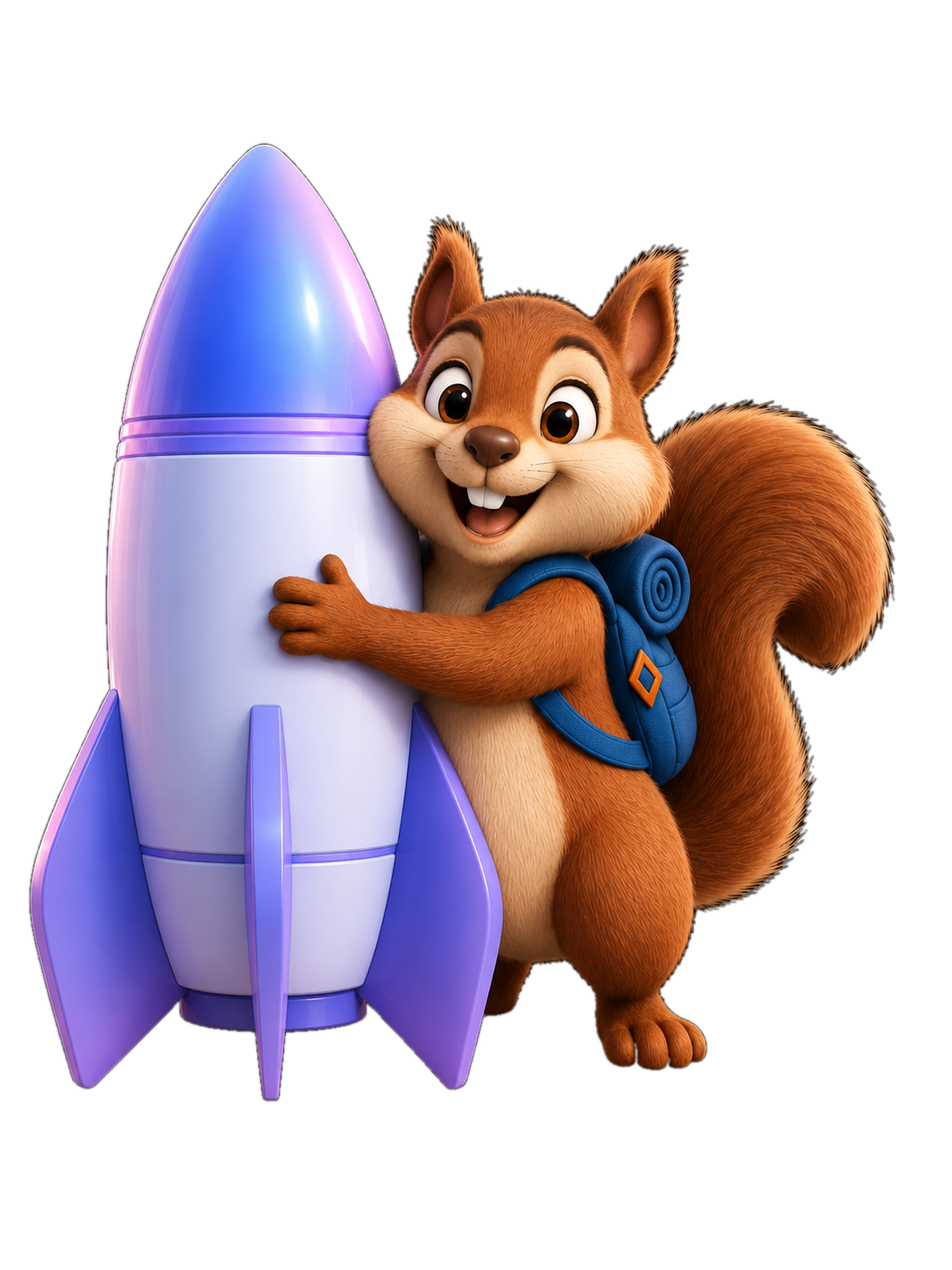 Cartoon rocket lifting off